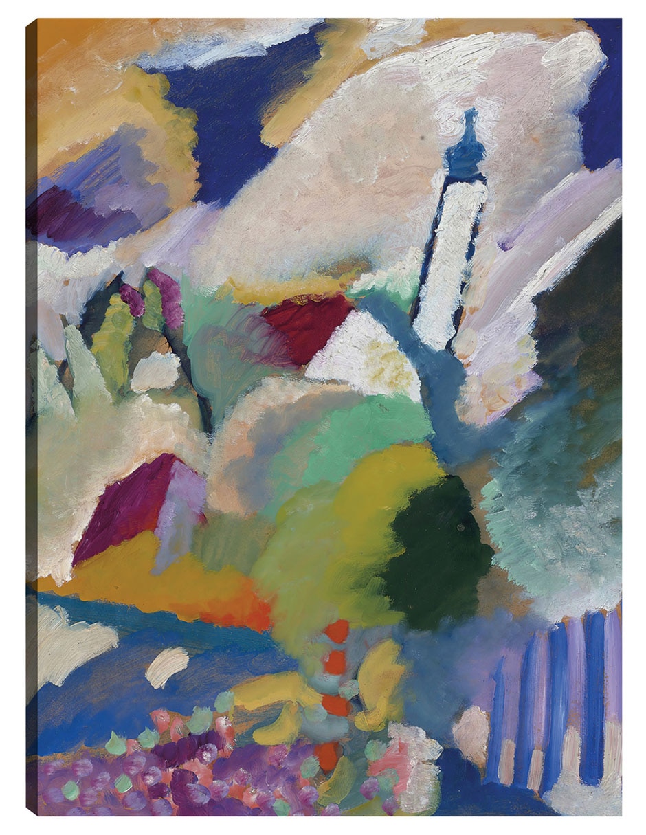 Cuadro decorativo Murnau Con Iglesia I (1910) técnica mixta Colores Cuadro decorativo Murnau Con Iglesia I (1910) técnica mixta Colores