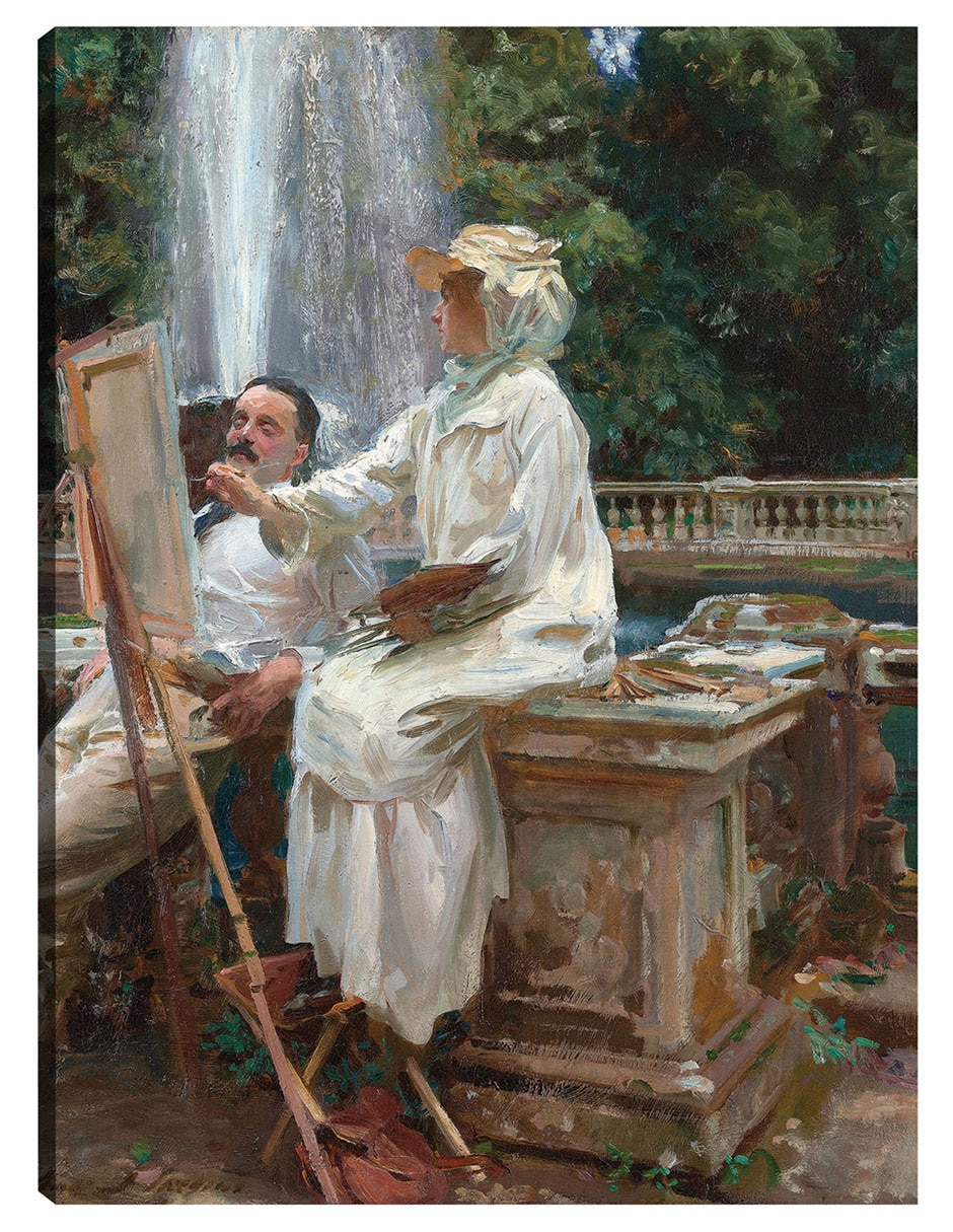Cuadro decorativo La Fuente, Villa Torlonia Frascati, Italia (1907) técnica mixta Gente