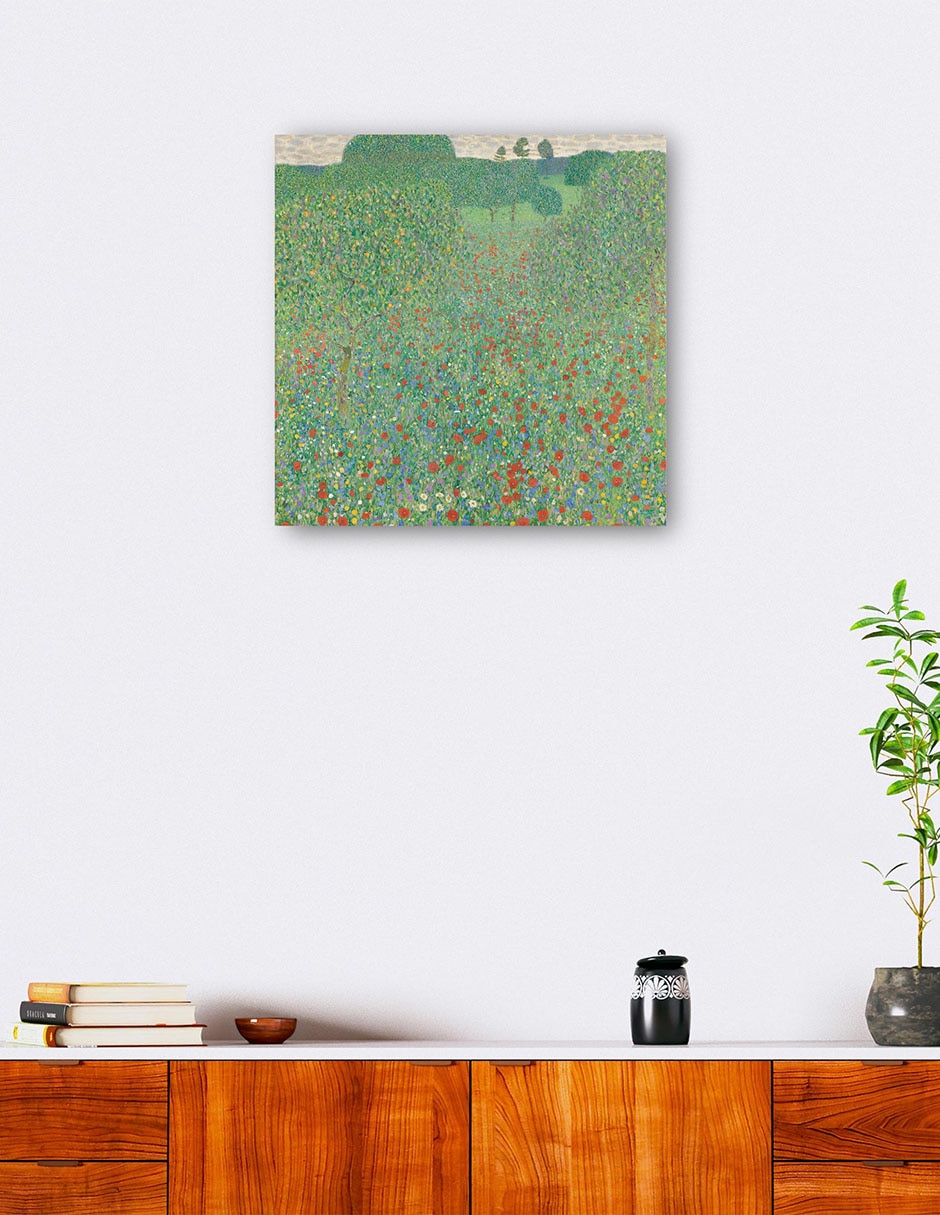 Cuadro decorativo Prado de Amapolas en Flor técnica mixta 3