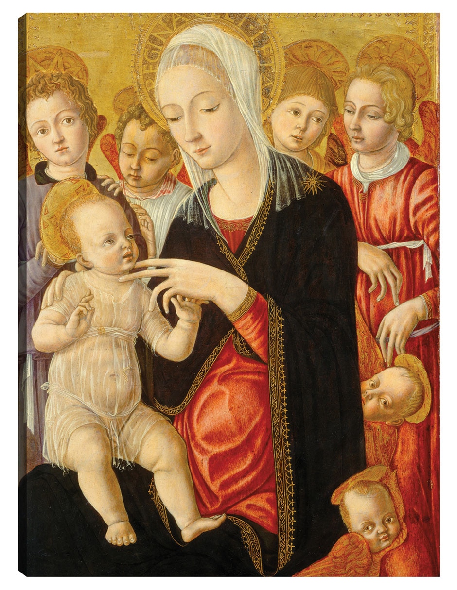 Cuadro decorativo Virgen y el Niño con ángeles y querubines, c. 1460/1465 técnica mixta Vírgenes 1