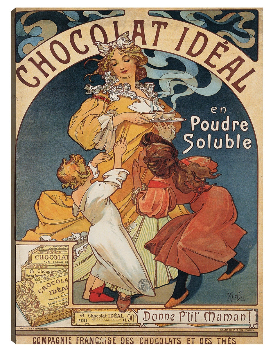 Cuadro decorativo Chocolate Ideal (Antes De 1897) técnica mixta Publicidad