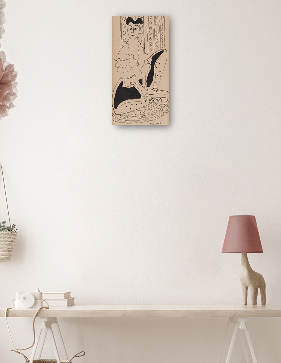Cuadro decorativo Retrato De Janet Braguin Al Estilo De Henri Matisse (Principios Del Siglo Xx) técnica mixta Siluetas 3