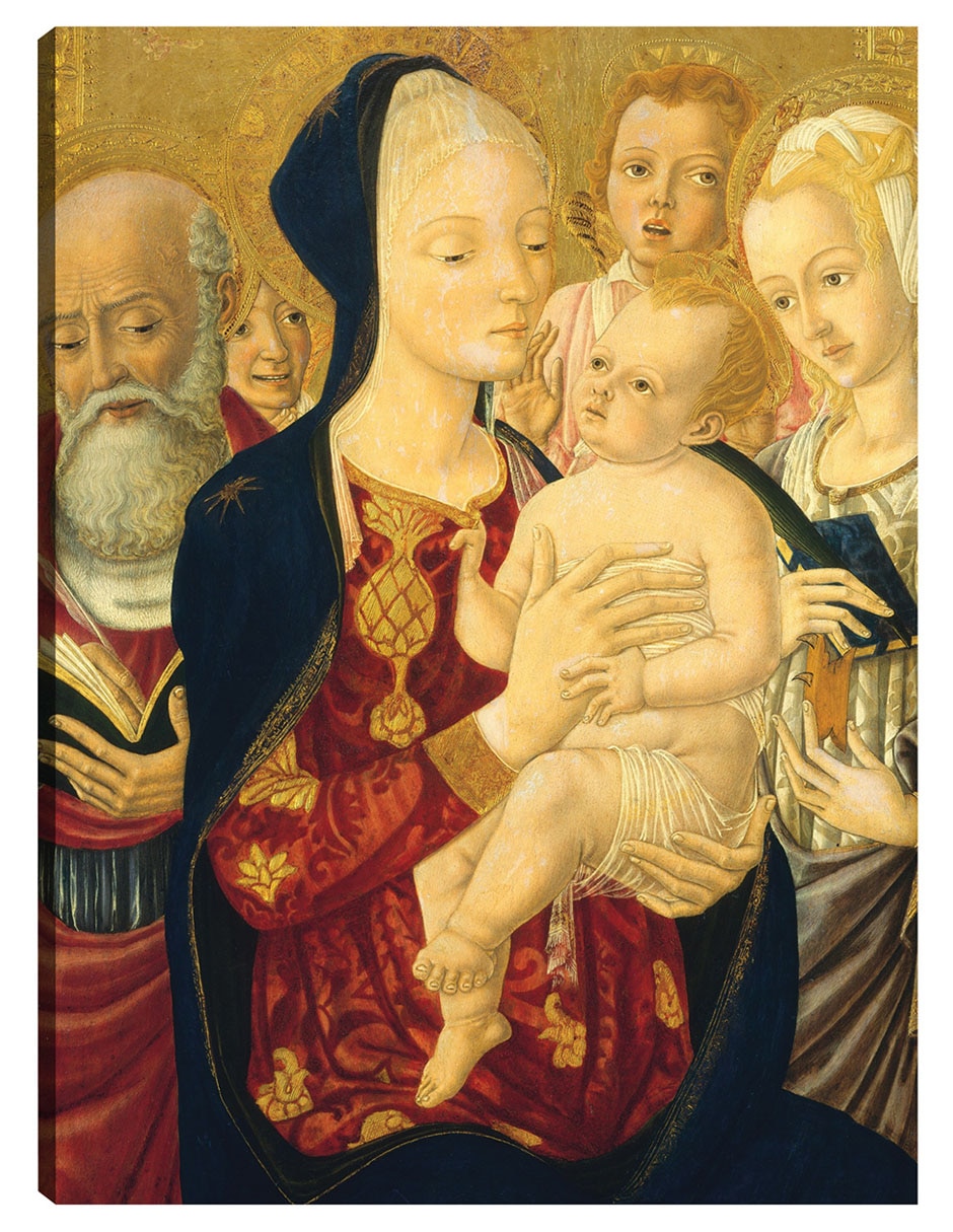 Cuadro decorativo La Virgen y el Niño con San Jerónimo, Santa Catalina de Alejandría y ángeles, c. 1465/1470 técnica mixta Cuadros Jr Vírgenes