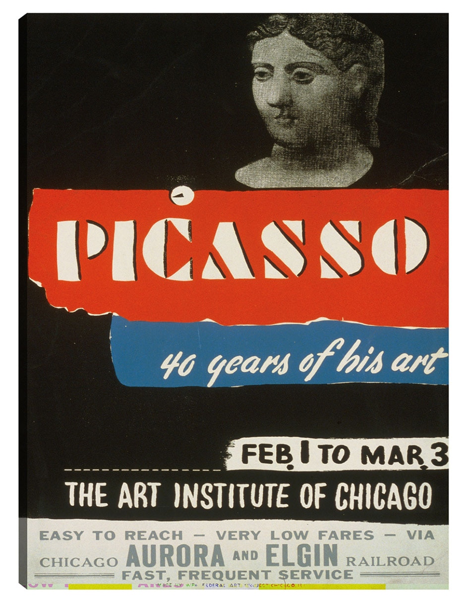 Cuadro decorativo Picasso–40 años de su arte (1936) técnica mixta Publicidad 1