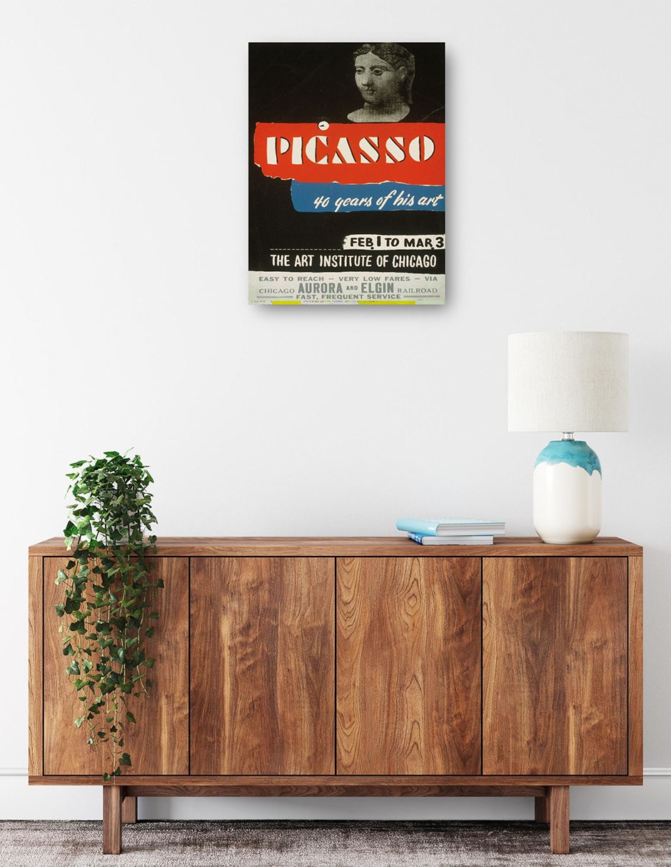 Cuadro decorativo Picasso–40 años de su arte (1936) técnica mixta Publicidad 8