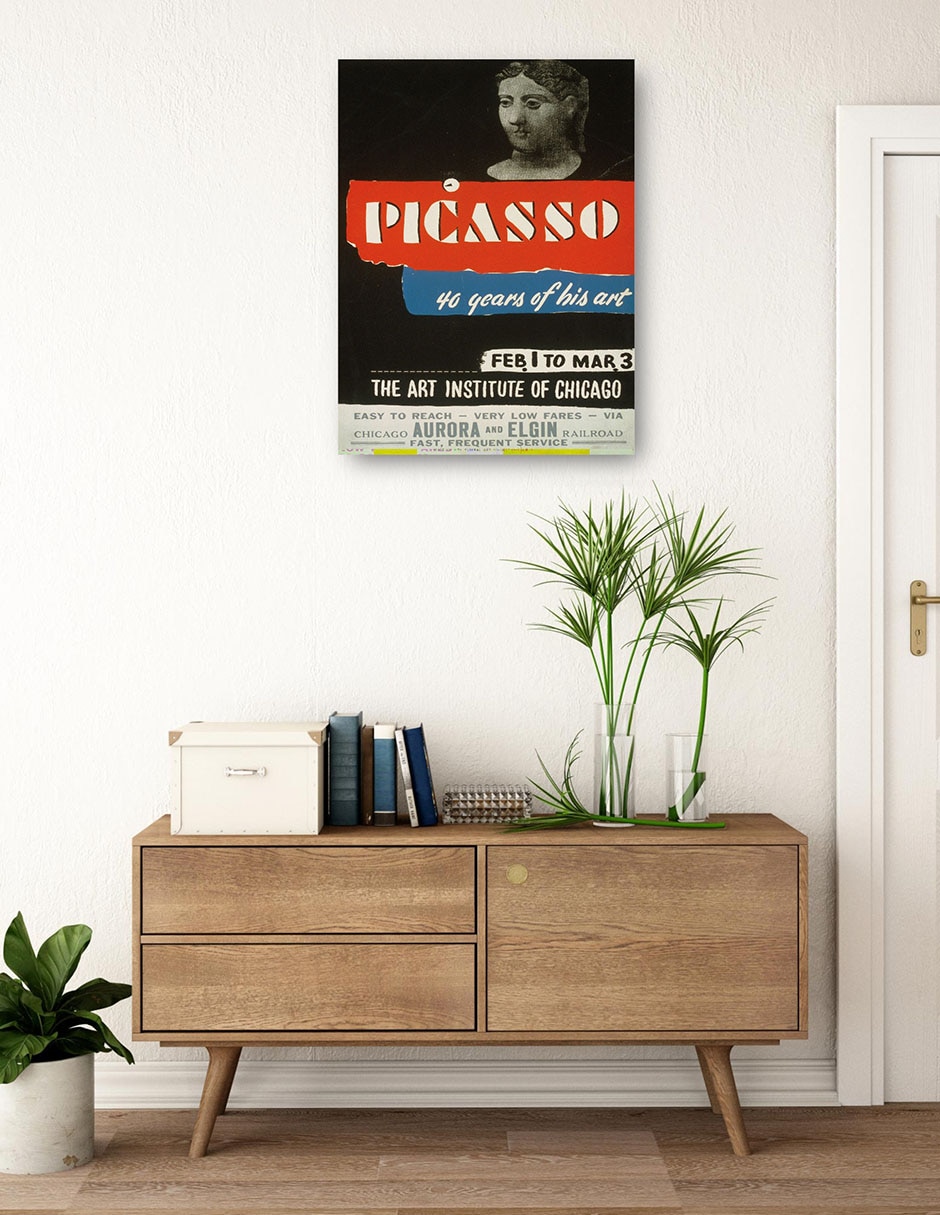 Cuadro decorativo Picasso–40 años de su arte (1936) técnica mixta Publicidad 9
