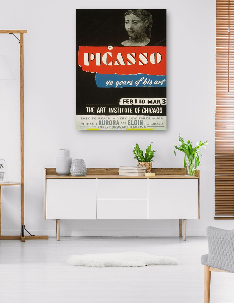 Cuadro decorativo Picasso–40 años de su arte (1936) técnica mixta Publicidad 10