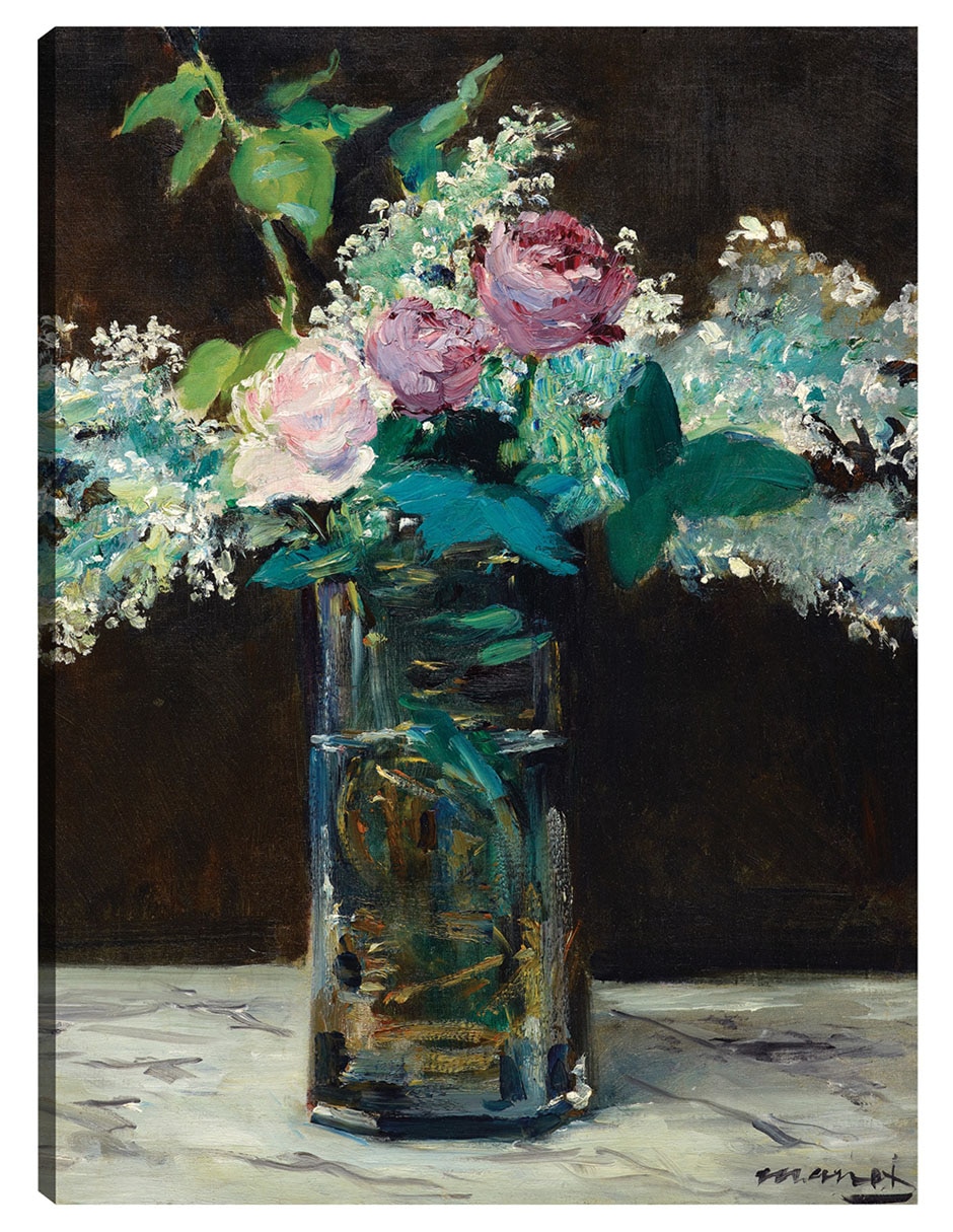 Cuadro decorativo Jarrón De Lilas Y Rosas Blancas (1883) técnica mixta Floreros Cuadro decorativo Jarrón De Lilas Y Rosas Blancas (1883) técnica mixta Floreros
