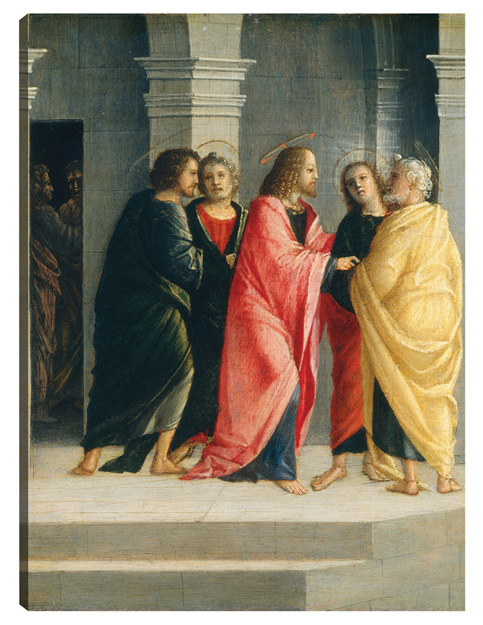 Cuadro decorativo Cristo Instruyendo A Pedro Y Juan A Prepararse Para La Pascua C.1504 técnica mixta Figuras Celestiales