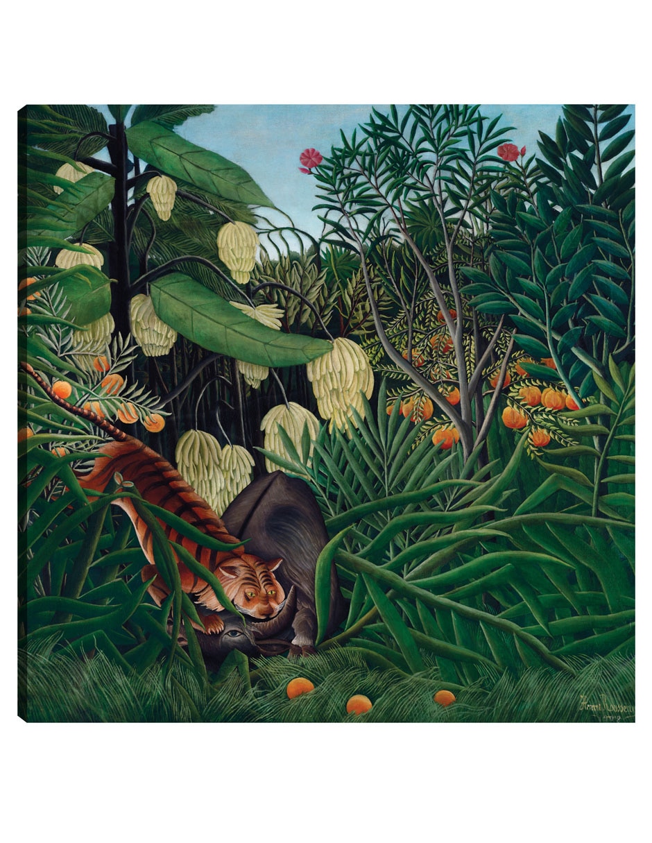 Cuadro decorativo Lucha Entre Un Tigre Y Un Búfalo (1908) técnica mixta Vida Silvestre