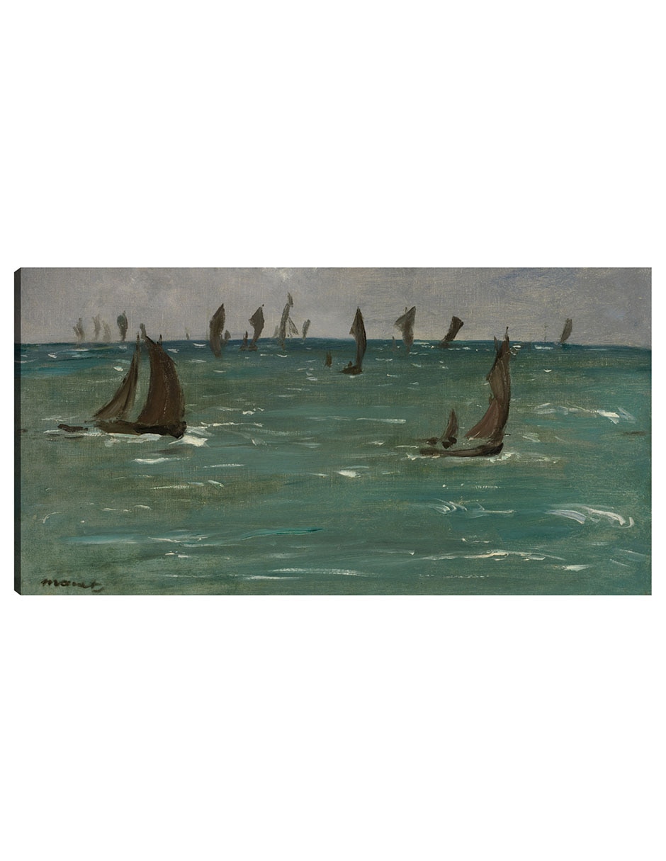 Cuadro decorativo Barcos En Berck-Sur-Mer (1873) técnica mixta Navegación