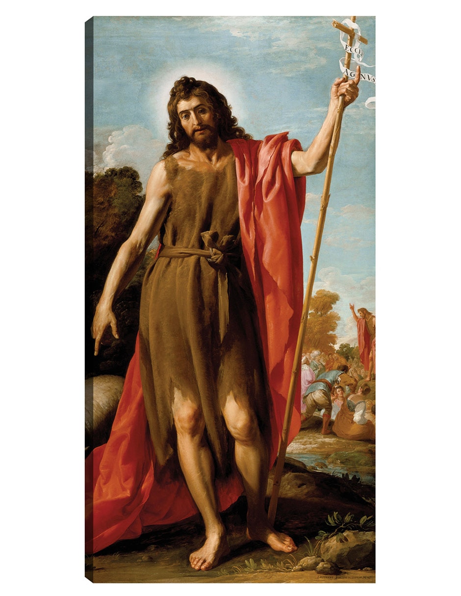 Cuadro decorativo San Juan Bautista En El Desierto (1635) técnica mixta Figuras Celestiales