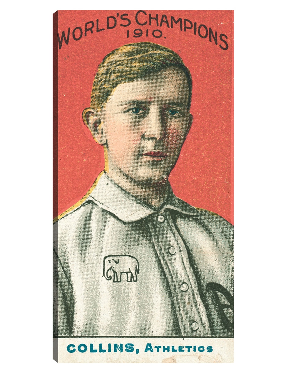 Cuadro decorativo Eddie Collins, Atléticos De Filadelfia, Retrato De Tarjeta De Béisbol - Impresión En Lienzo técnica mixta Deportes