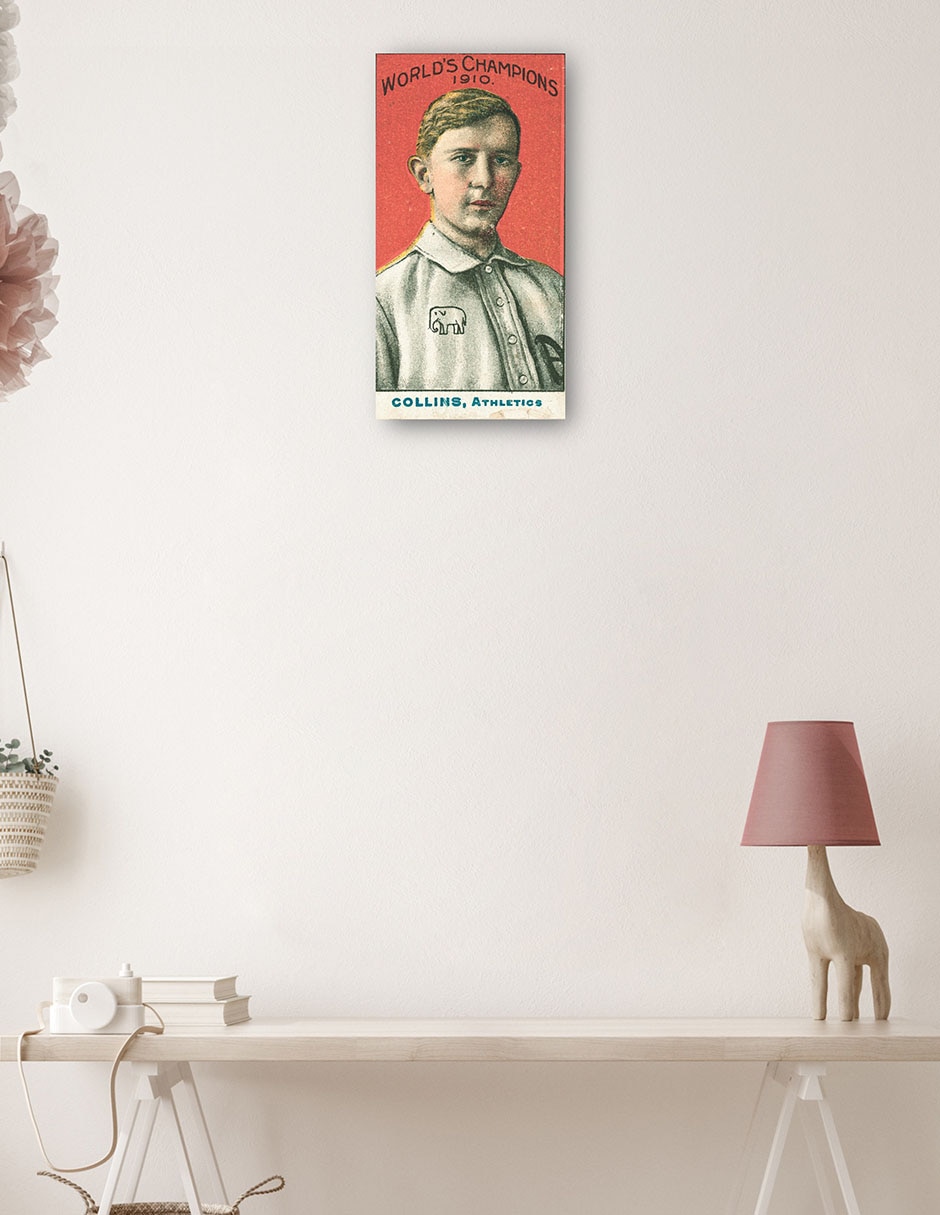 Cuadro decorativo Eddie Collins, Atléticos De Filadelfia, Retrato De Tarjeta De Béisbol - Impresión En Lienzo técnica mixta Deportes 3