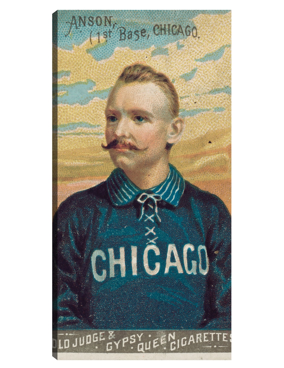 Cuadro decorativo Cap Anson, Medias Blancas De Chicago, Retrato De Tarjeta De Béisbol - Impresión En Lienzo técnica mixta Deportes