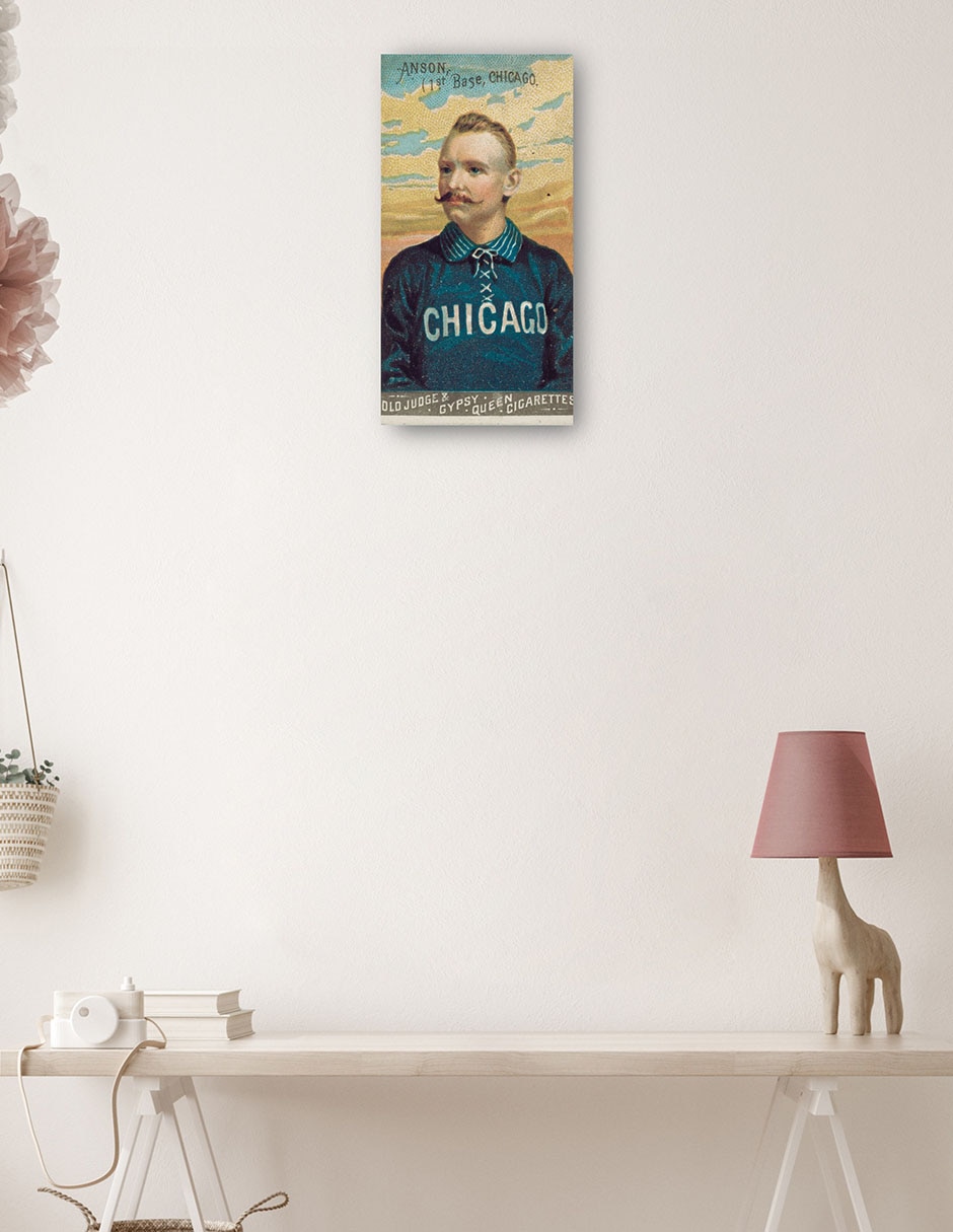 Cuadro decorativo Cap Anson, Medias Blancas De Chicago, Retrato De Tarjeta De Béisbol - Impresión En Lienzo técnica mixta Deportes 3