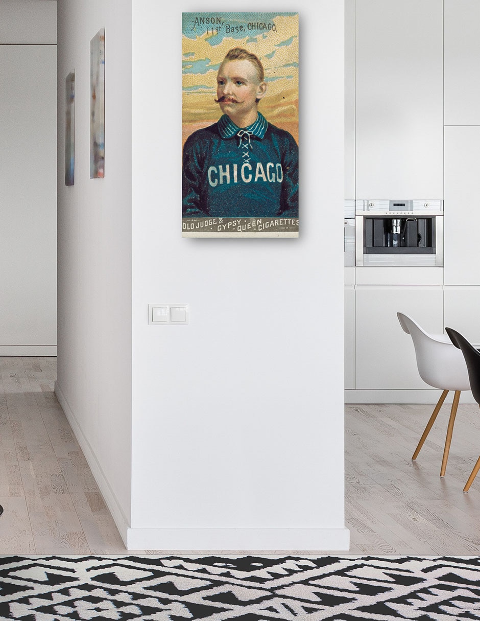 Cuadro decorativo Cap Anson, Medias Blancas De Chicago, Retrato De Tarjeta De Béisbol - Impresión En Lienzo técnica mixta Deportes 4