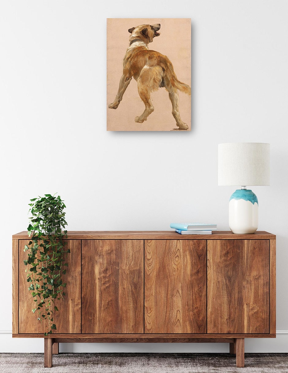 Cuadro decorativo Estudio Del Perro Guía Homѐre Et Son. - Impresión En Lienzo técnica mixta Animales Domésticos 2