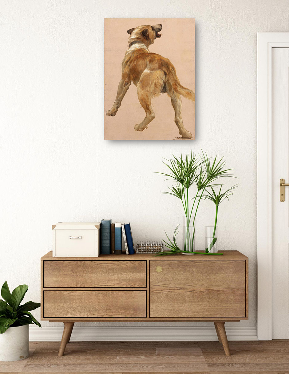Cuadro decorativo Estudio Del Perro Guía Homѐre Et Son. - Impresión En Lienzo técnica mixta Animales Domésticos 3