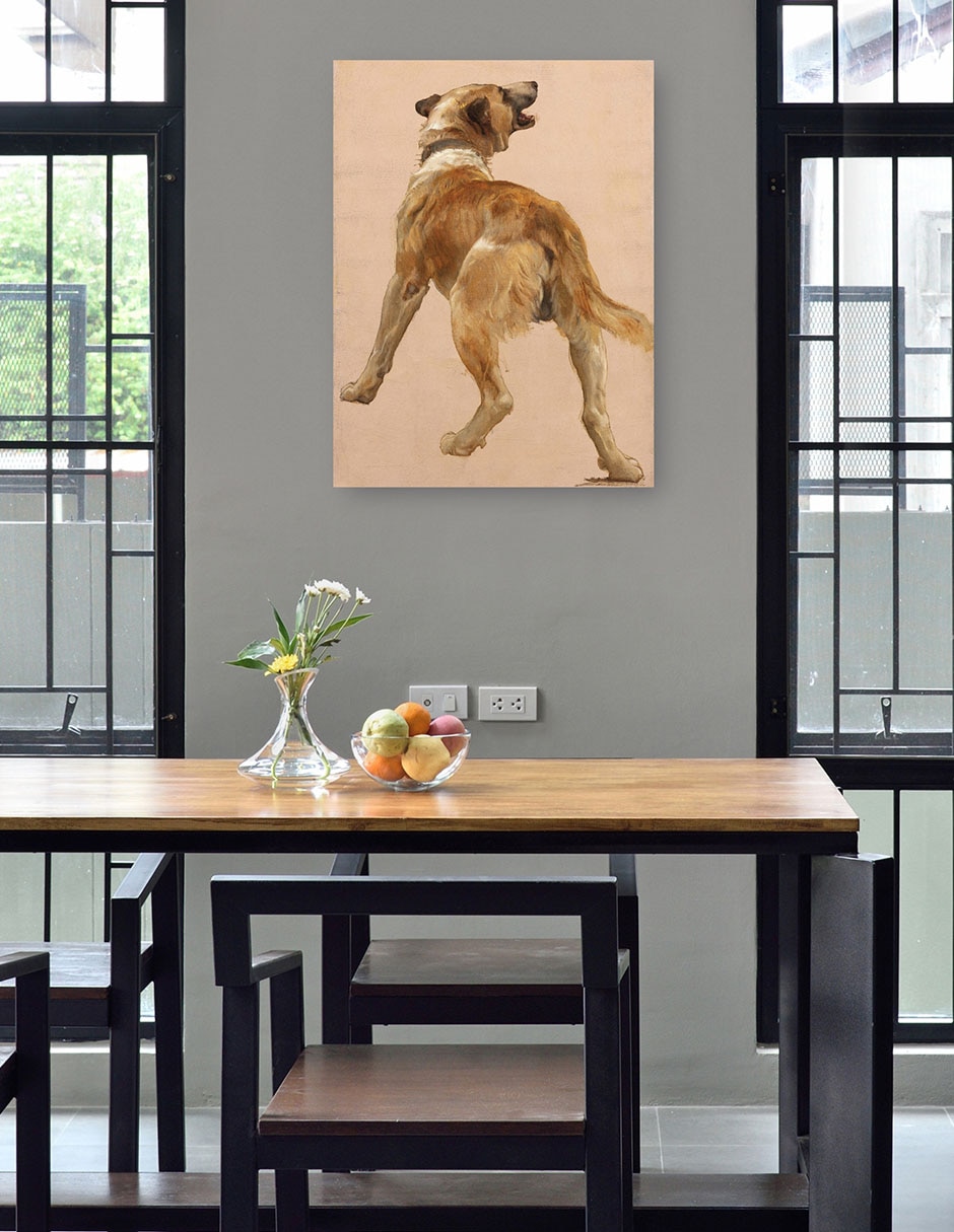 Cuadro decorativo Estudio Del Perro Guía Homѐre Et Son. - Impresión En Lienzo técnica mixta Animales Domésticos 4