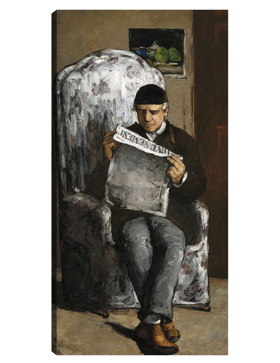 Cuadro decorativo El Padre Del Artista, Leyendo The Event (1866) - Impresión En Lienzo técnica mixta Retratos