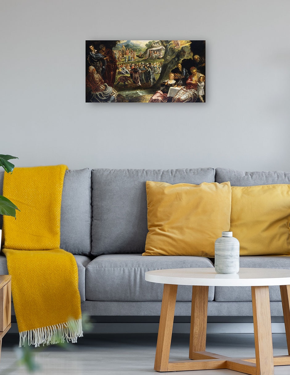 Cuadro decorativo La Adoración Del Becerro De Oro (C. 1594) - Impresión En Lienzo técnica mixta Religión Y Espiritualidad 4
