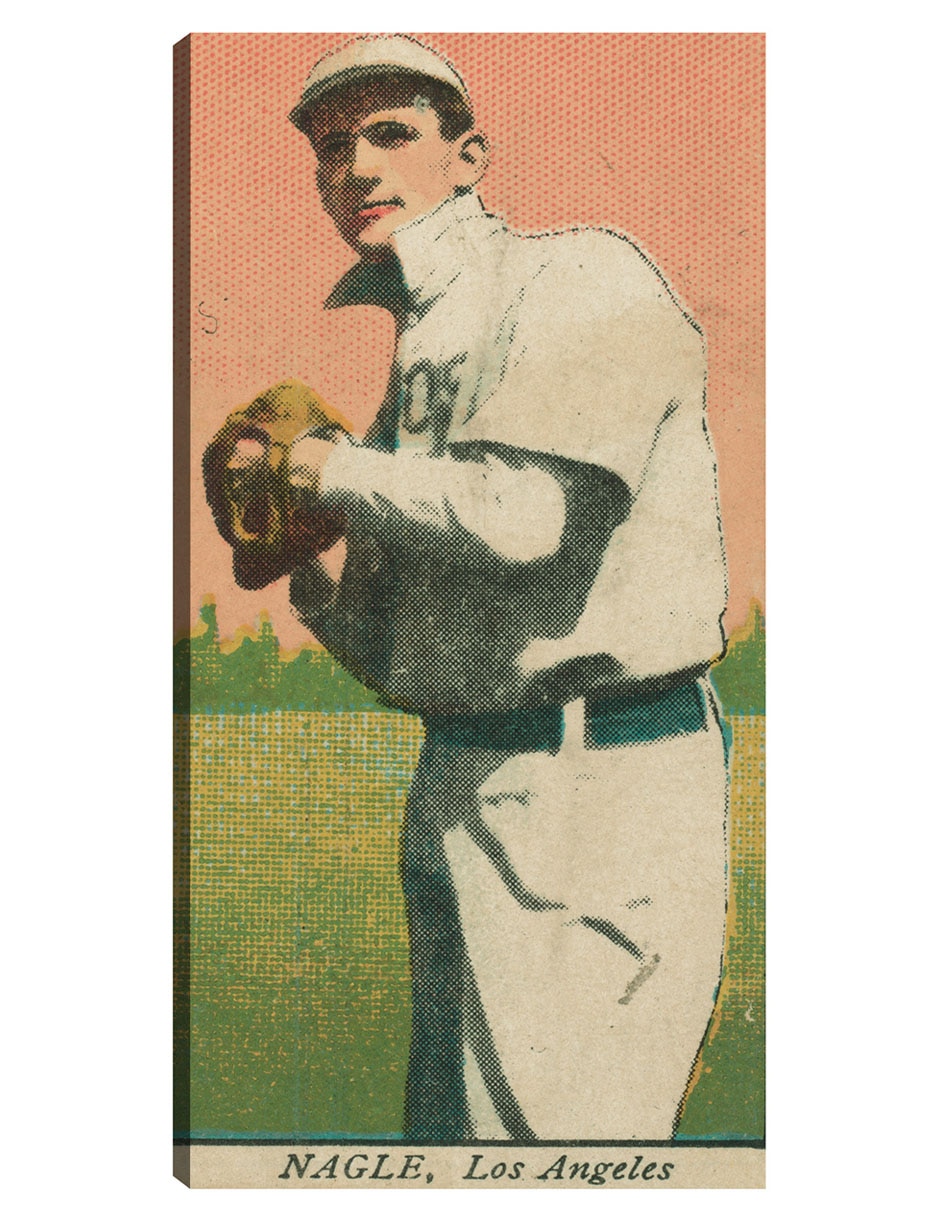 Cuadro decorativo Nagle, Equipo De Los Ángeles, Retrato De Tarjeta De Béisbol - Impresión En Lienzo técnica mixta Deportes