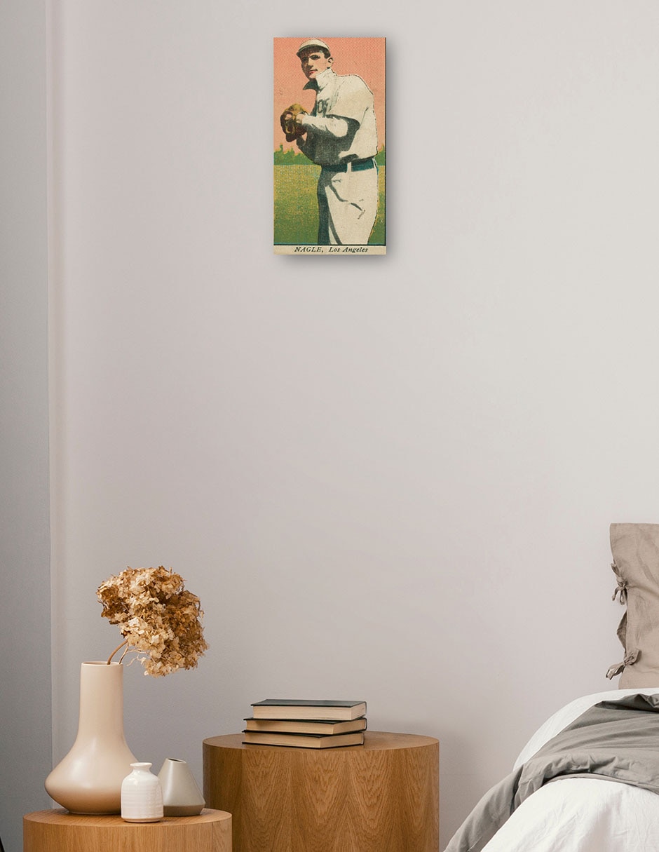 Cuadro decorativo Nagle, Equipo De Los Ángeles, Retrato De Tarjeta De Béisbol - Impresión En Lienzo técnica mixta Deportes 2