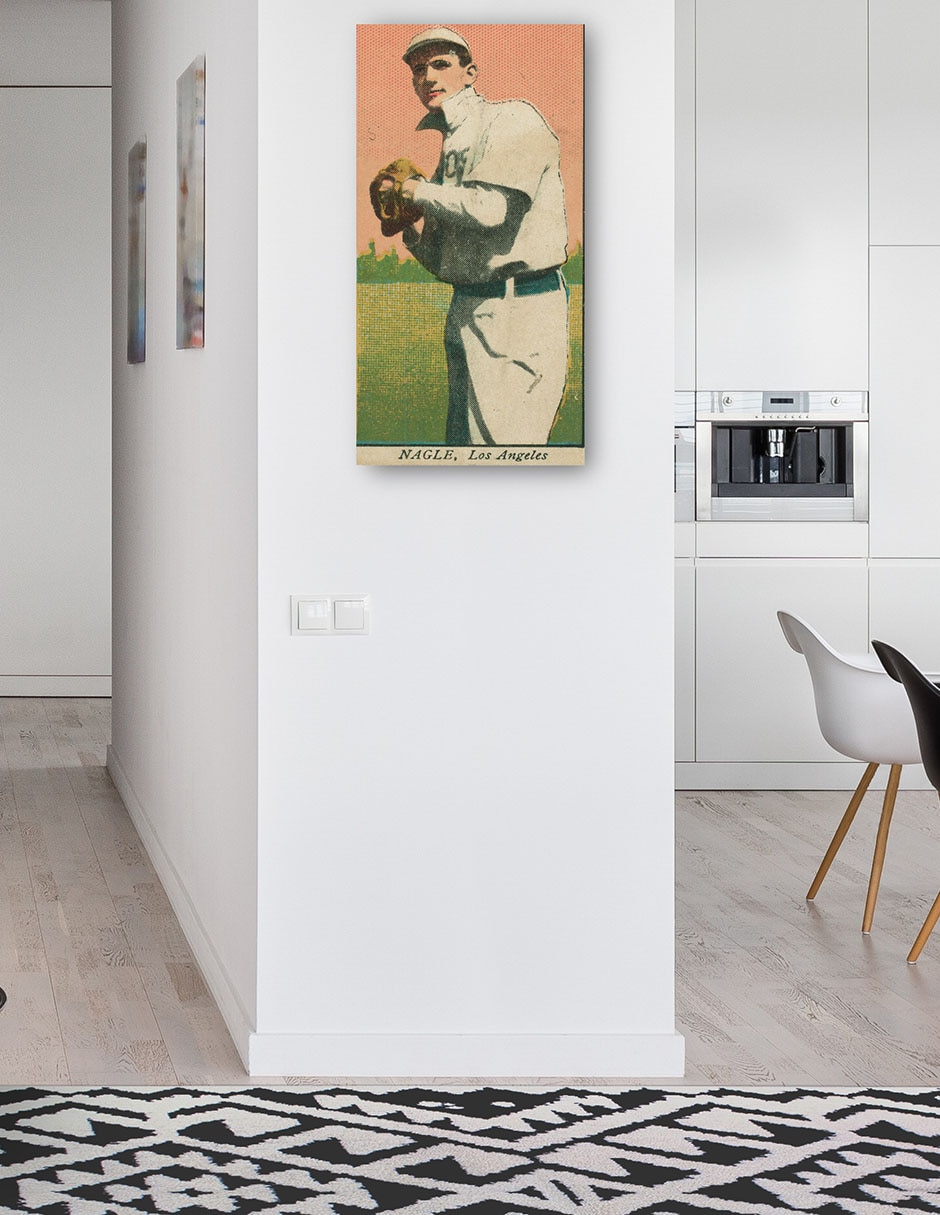Cuadro decorativo Nagle, Equipo De Los Ángeles, Retrato De Tarjeta De Béisbol - Impresión En Lienzo técnica mixta Deportes 4