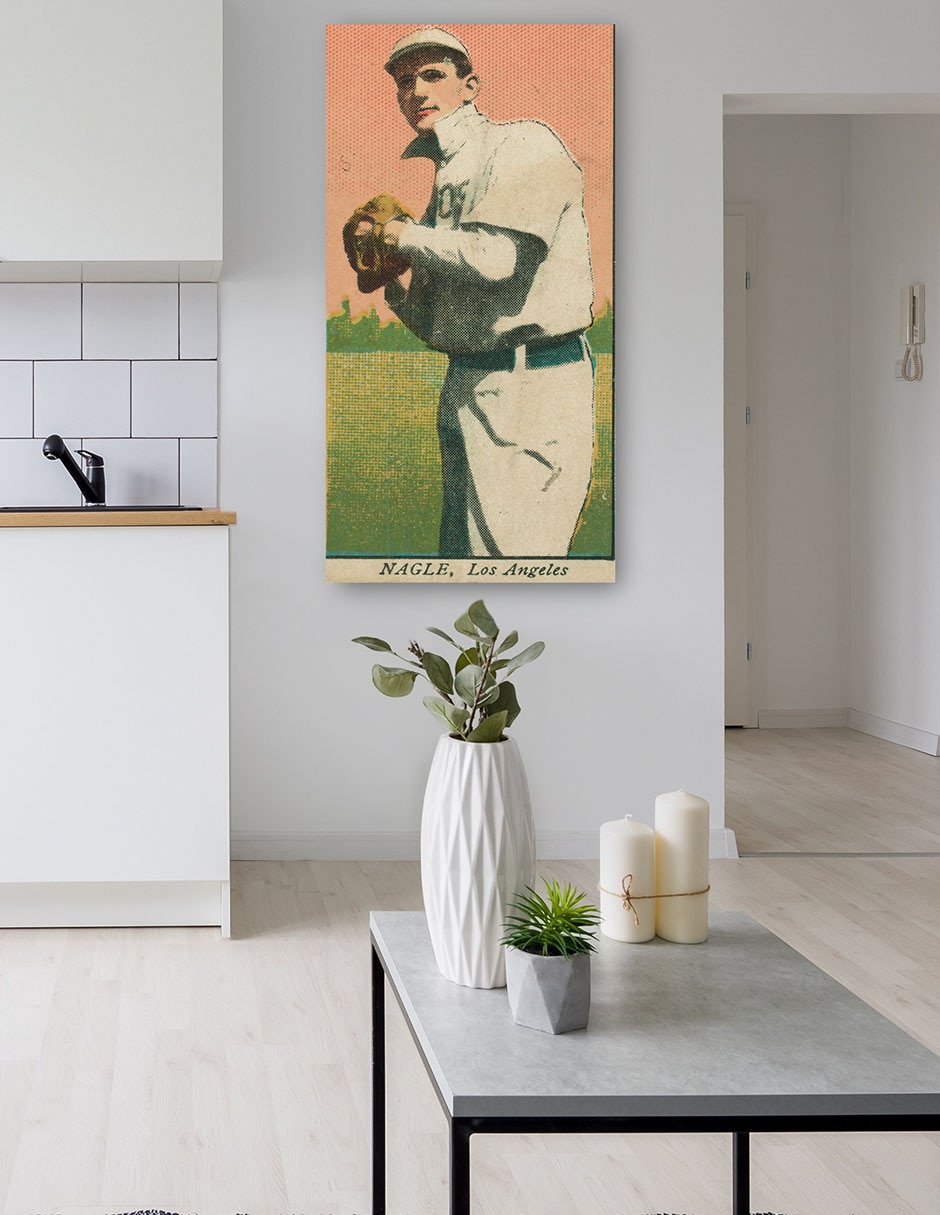 Cuadro decorativo Nagle, Equipo De Los Ángeles, Retrato De Tarjeta De Béisbol - Impresión En Lienzo técnica mixta Deportes 5