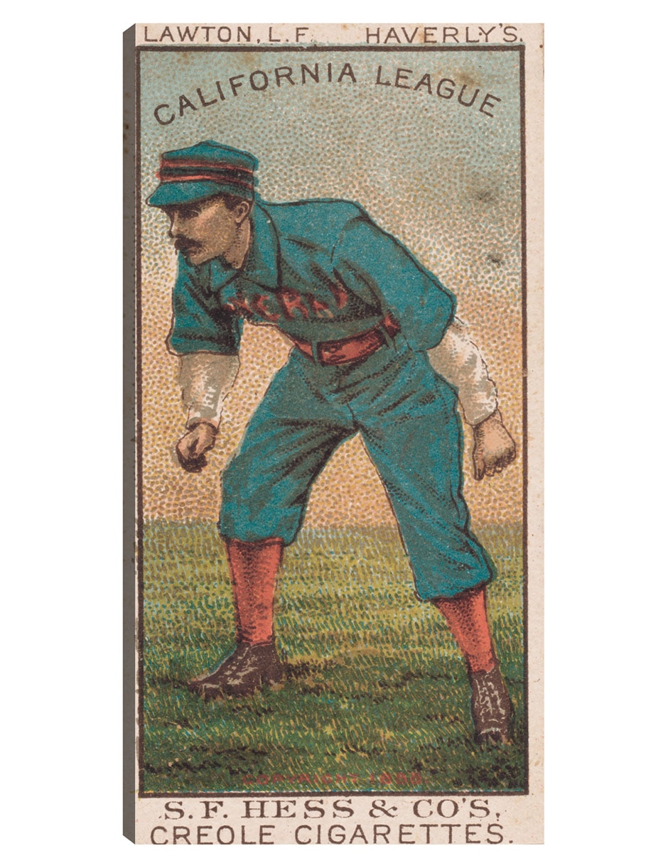 Cuadro decorativo Lawton, Equipo Haverly, Retrato De Tarjeta De Béisbol - Impresión En Lienzo técnica mixta Deportes