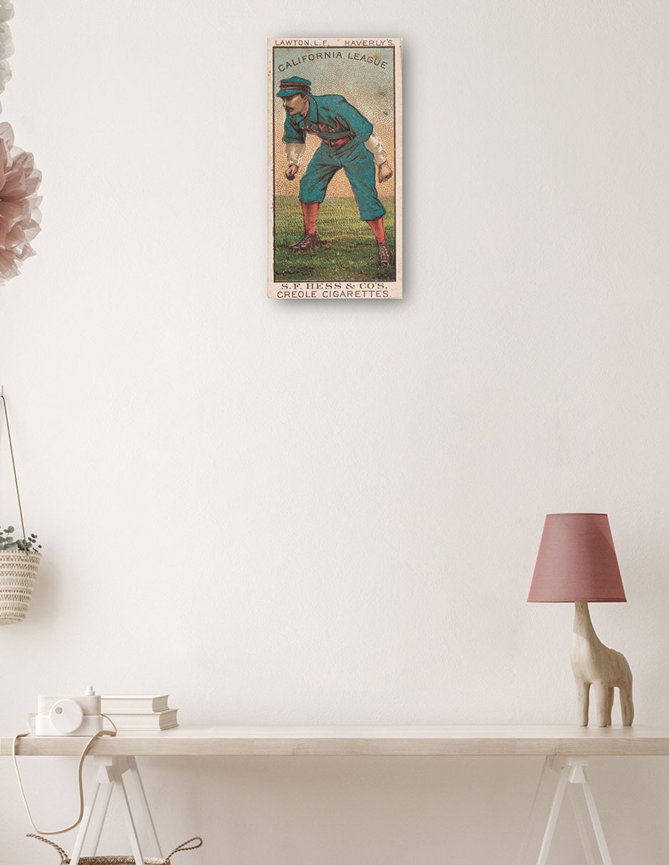 Cuadro decorativo Lawton, Equipo Haverly, Retrato De Tarjeta De Béisbol - Impresión En Lienzo técnica mixta Deportes 3
