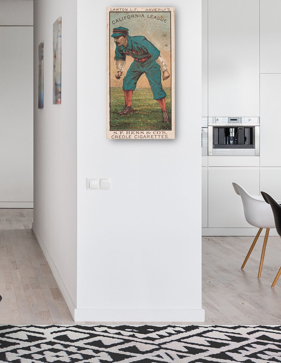 Cuadro decorativo Lawton, Equipo Haverly, Retrato De Tarjeta De Béisbol - Impresión En Lienzo técnica mixta Deportes 4