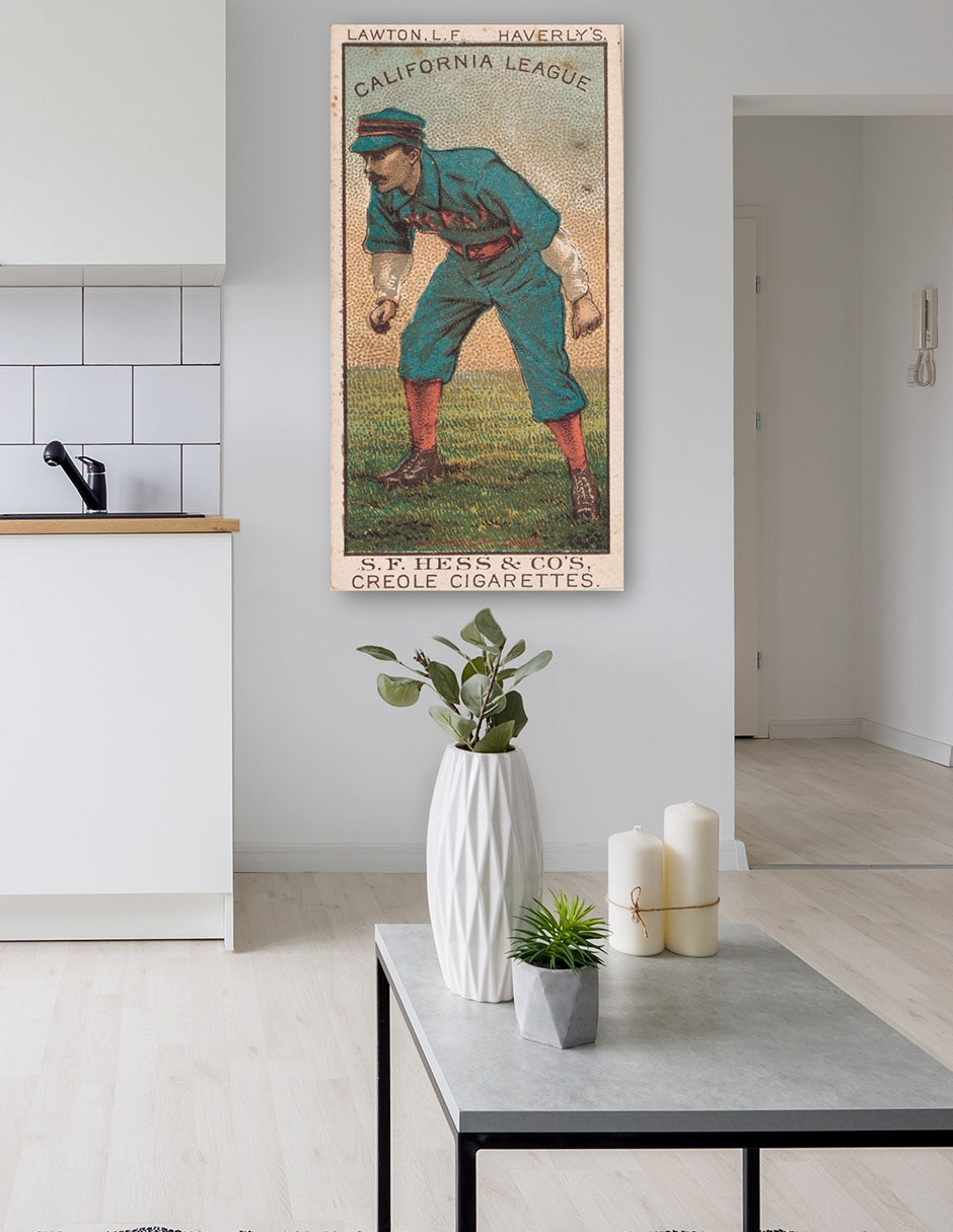 Cuadro decorativo Lawton, Equipo Haverly, Retrato De Tarjeta De Béisbol - Impresión En Lienzo técnica mixta Deportes 5