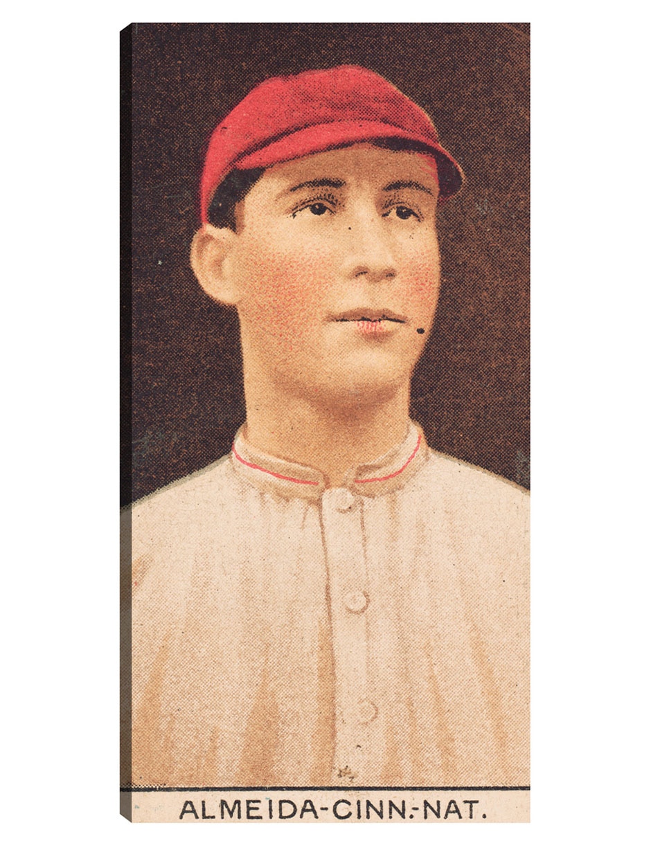 Cuadro decorativo Rafael Almeida, Rojos De Cincinnati, Retrato De Tarjeta De Béisbol - Impresión En Lienzo técnica mixta Deportes