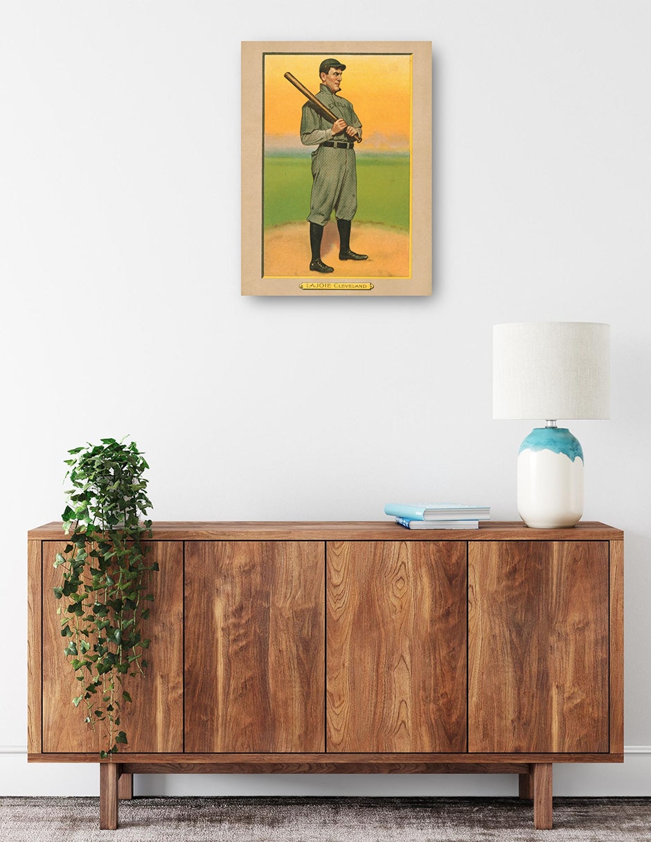 Cuadro decorativo Nap Lajoie, Cleveland Naps, Retrato De Tarjeta De Béisbol - Impresión En Lienzo técnica mixta Deportes 2