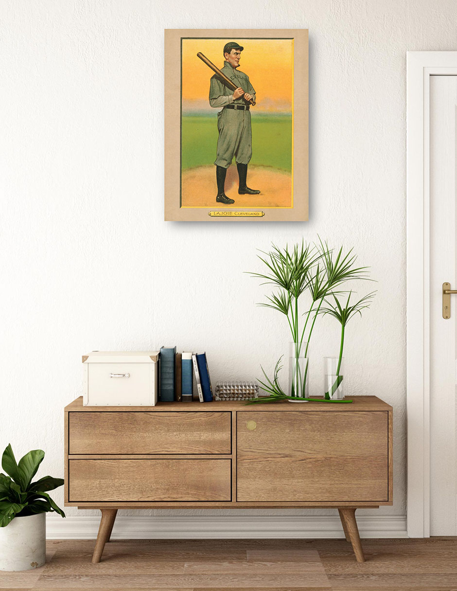 Cuadro decorativo Nap Lajoie, Cleveland Naps, Retrato De Tarjeta De Béisbol - Impresión En Lienzo técnica mixta Deportes 3