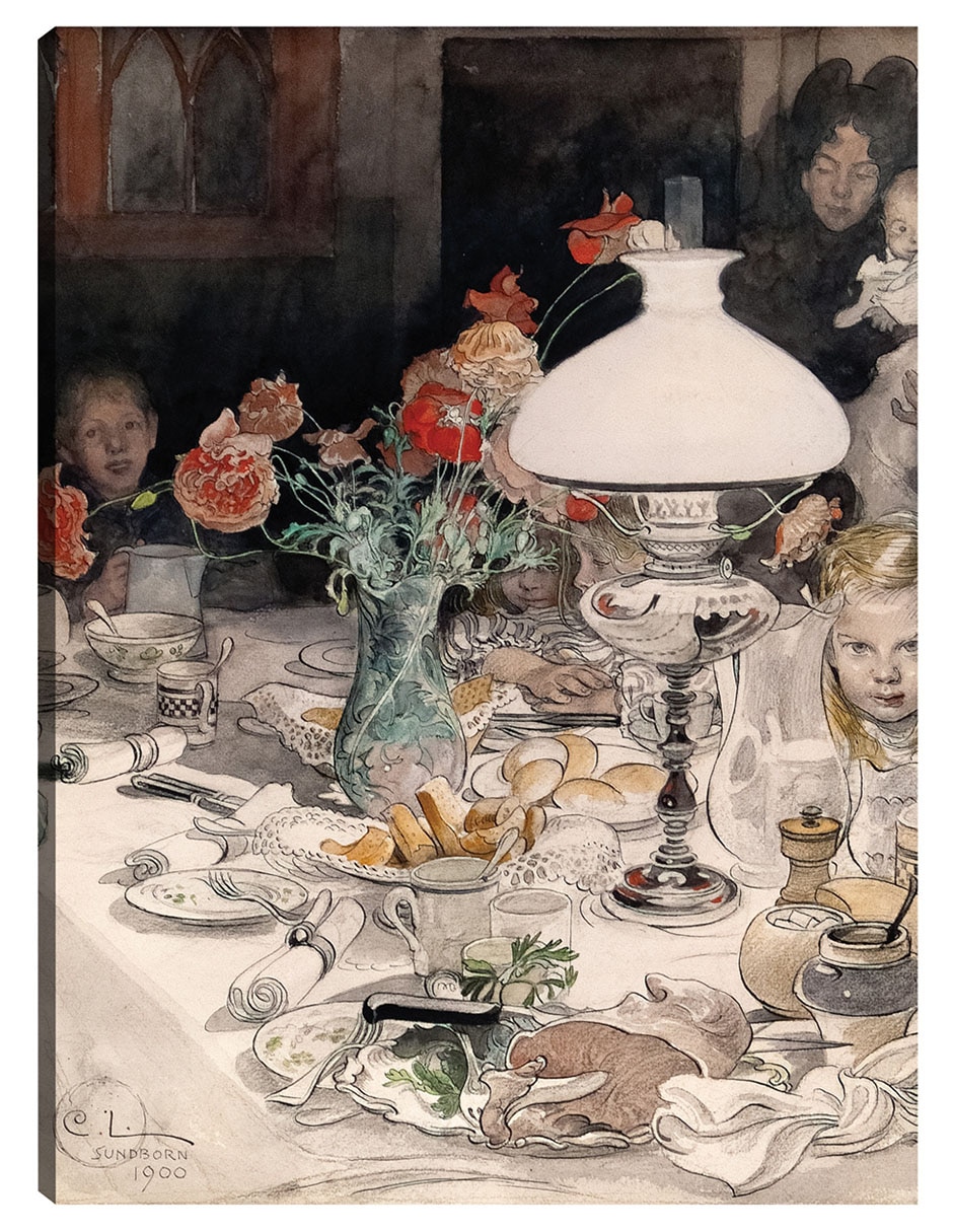 Cuadro decorativo Alrededor De La Lámpara Del Atardecer (1900) - Impresión En Lienzo técnica mixta Familia