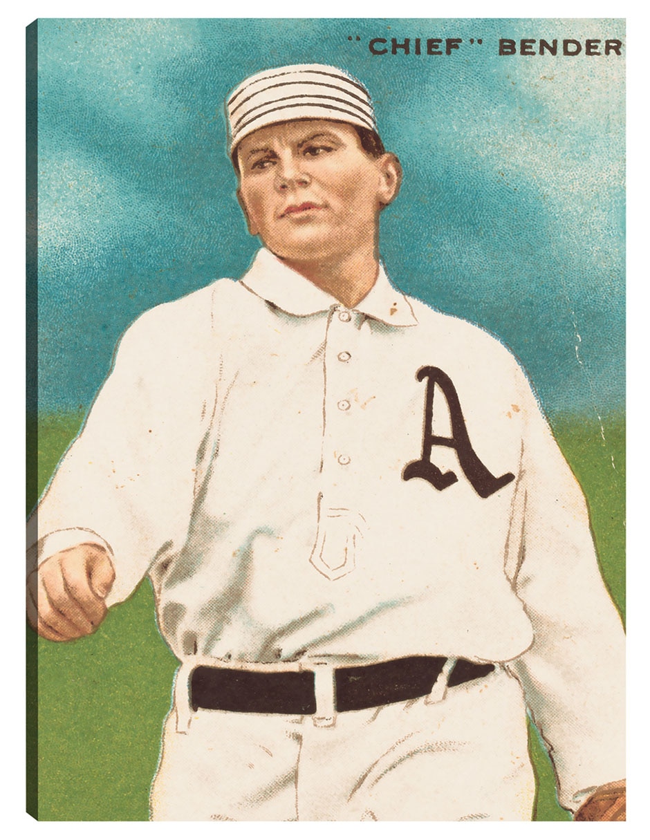 Cuadro decorativo Chief Bender, Philadelphia Athletics, Retrato De Tarjeta De Fútbol - Impresión En Lienzo técnica mixta Deportes