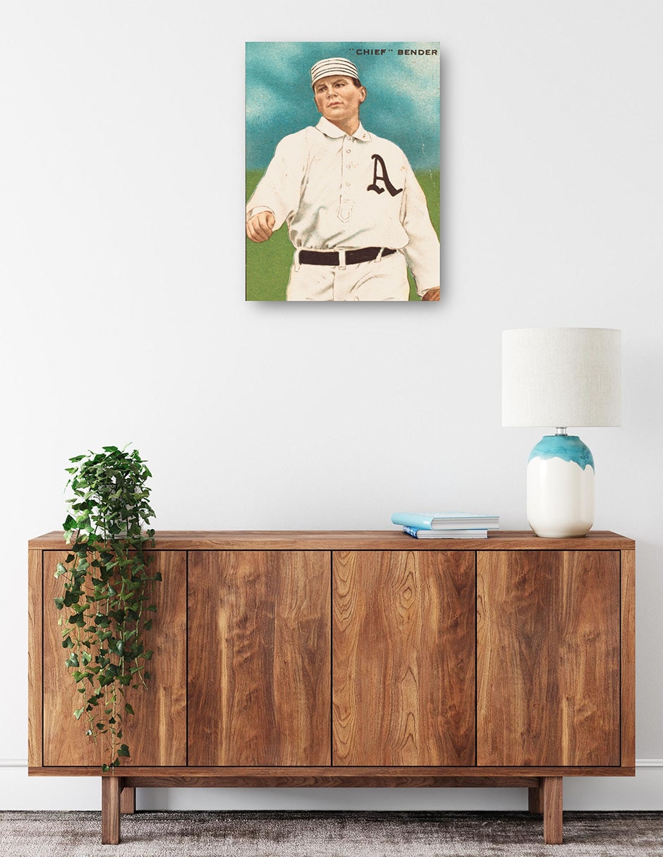 Cuadro decorativo Chief Bender, Philadelphia Athletics, Retrato De Tarjeta De Fútbol - Impresión En Lienzo técnica mixta Deportes 2