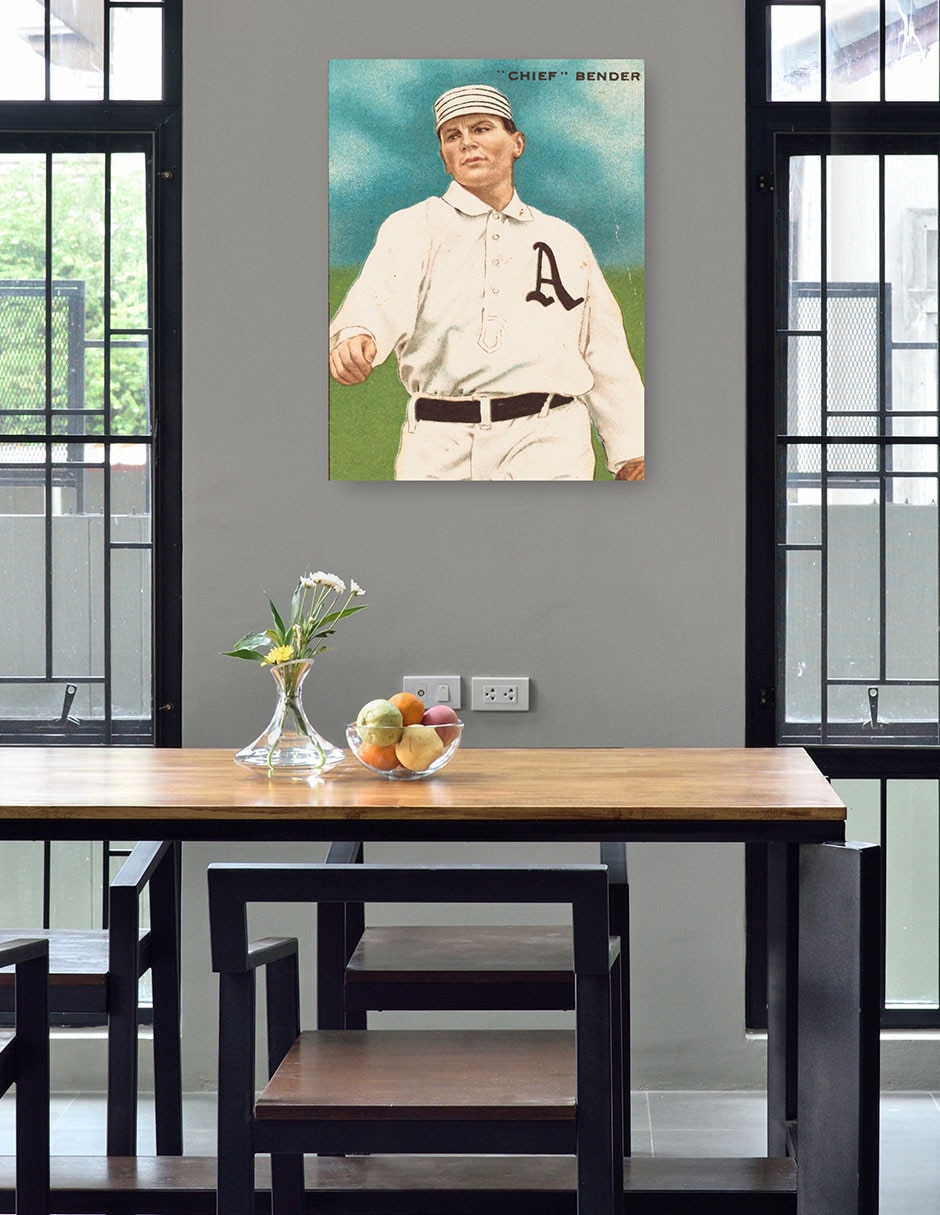 Cuadro decorativo Chief Bender, Philadelphia Athletics, Retrato De Tarjeta De Fútbol - Impresión En Lienzo técnica mixta Deportes 4
