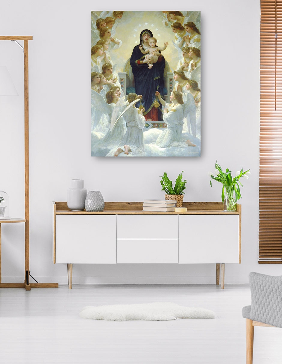 Cuadro decorativo La Virgen Con Los Ángeles (1900) - Impresión En Lienzo técnica mixta Vírgenes 5
