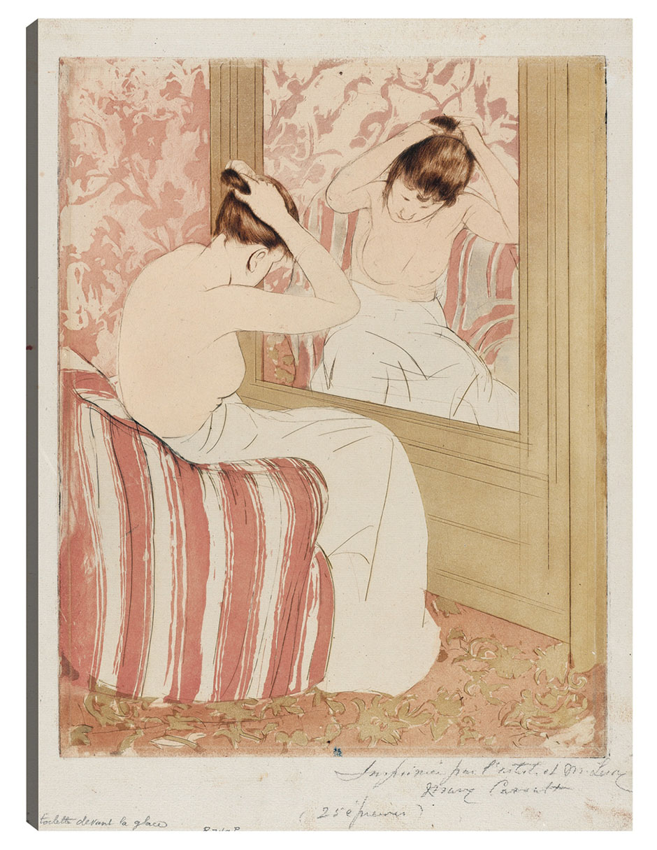 Cuadro decorativo El Peinado (1890-1891) - Impresión En Lienzo técnica mixta Retratos