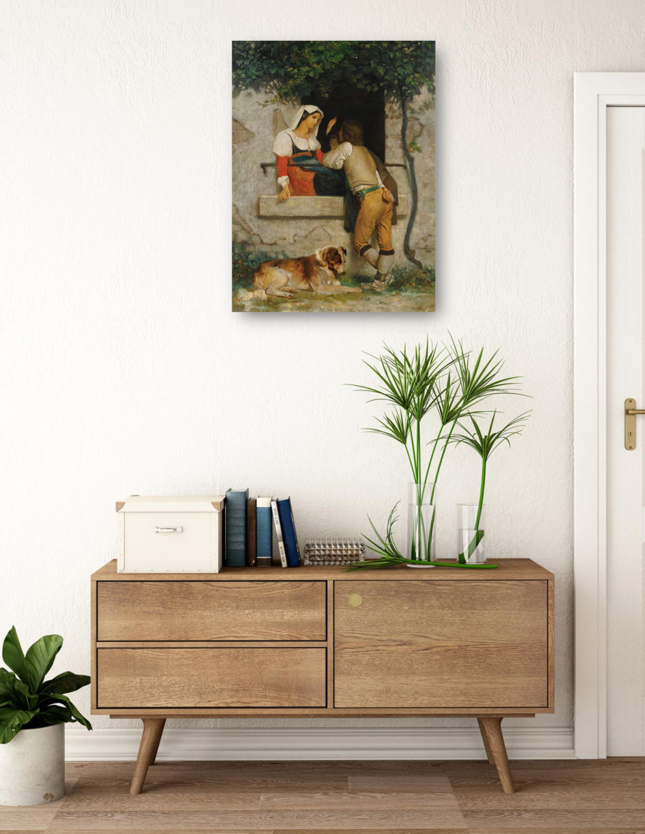 Cuadro decorativo Amantes Italianos - Impresión En Lienzo técnica mixta Familia 3
