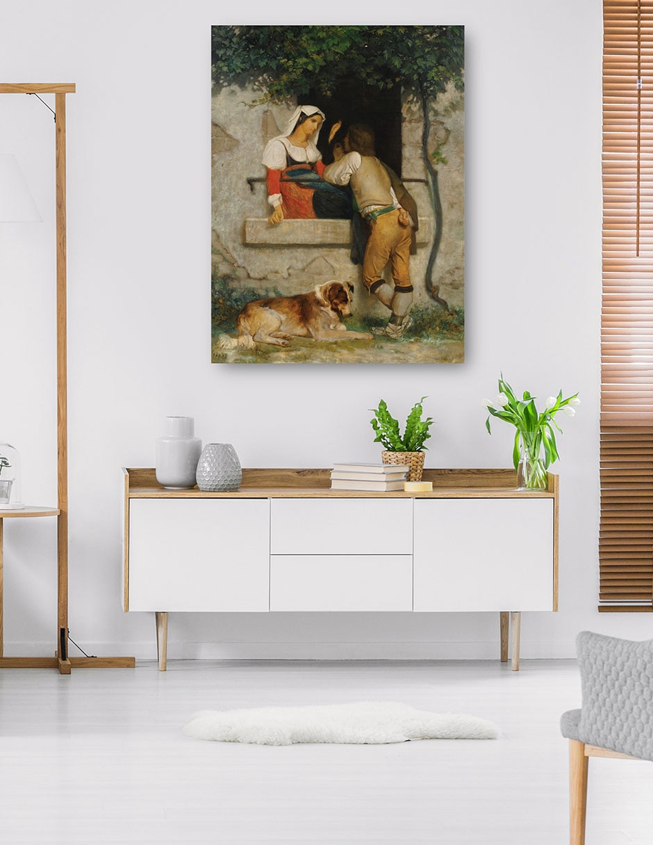 Cuadro decorativo Amantes Italianos - Impresión En Lienzo técnica mixta Familia 5