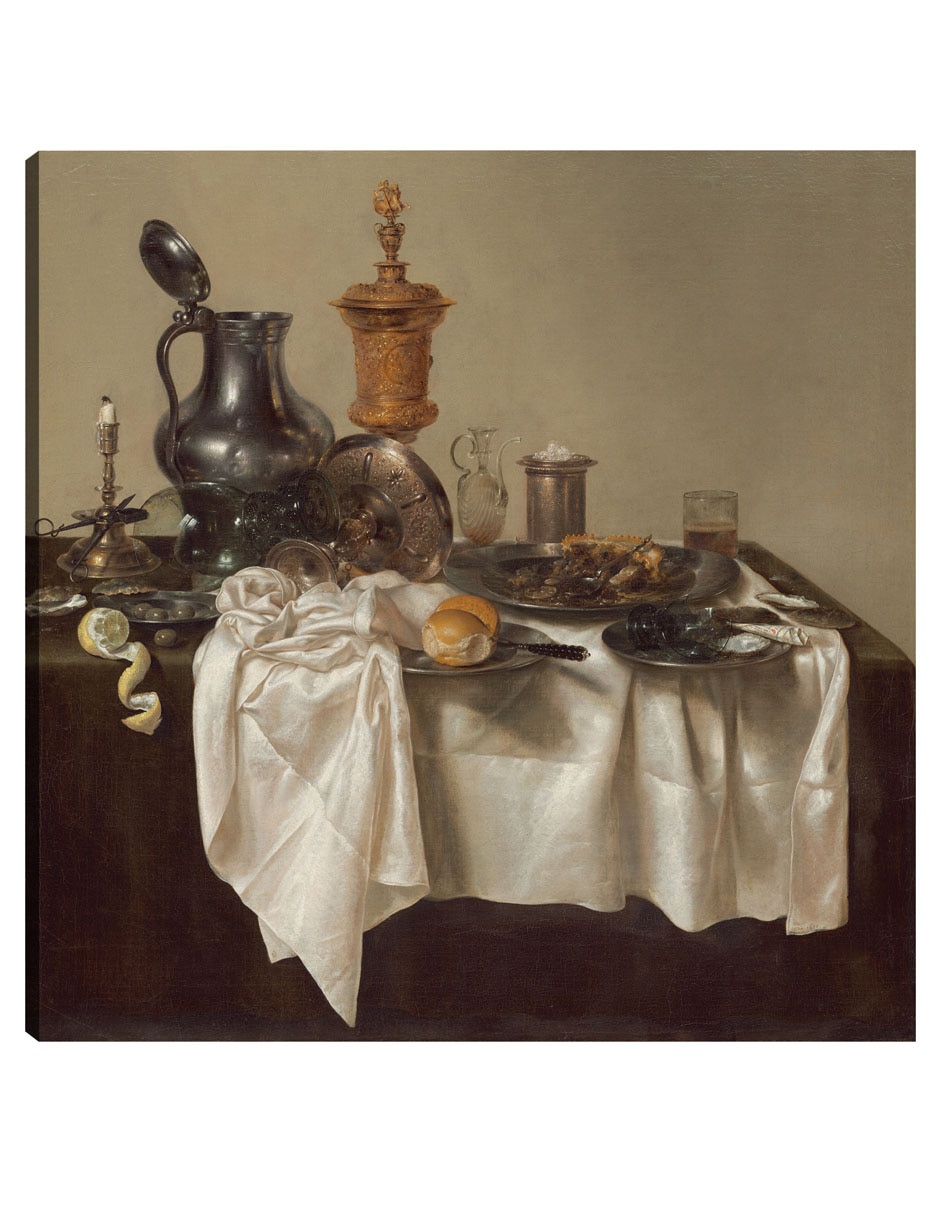 Cuadro decorativo Pieza De Banquete Con Pastel De Carne Picada, 1635 - Impresión En Lienzo técnica mixta Cómida Cuadro decorativo Pieza De Banquete Con Pastel De Carne Picada, 1635 - Impresión En Lienzo técnica mixta Cómida
