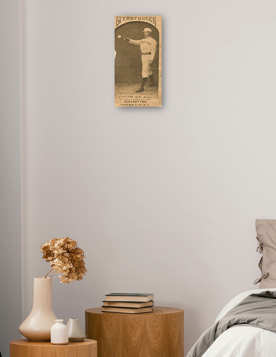 Cuadro decorativo Ezra Sutton, Boston Beaneaters, Retrato De Tarjeta De Béisbol - Impresión En Lienzo técnica mixta Deportes 2