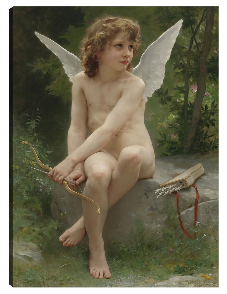 Cuadro decorativo Amor Al Acecho (1890) - Impresión En Lienzo técnica mixta Ángeles