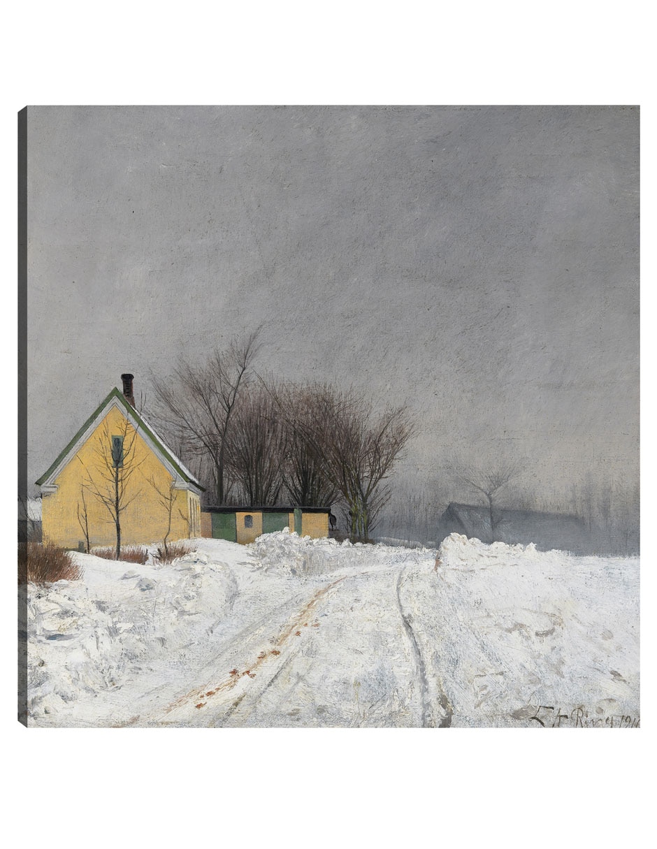 Cuadro decorativo Día De Invierno Brumoso. A La Izquierda Una Casa Amarilla. Nieve Profunda. (1910) - Impresión En Lienzo técnica mixta Inspiración Cuadro decorativo Día De Invierno Brumoso. A La Izquierda Una Casa Amarilla. Nieve Profunda. (1910) - Impresión En Lienzo técnica mixta Inspiración