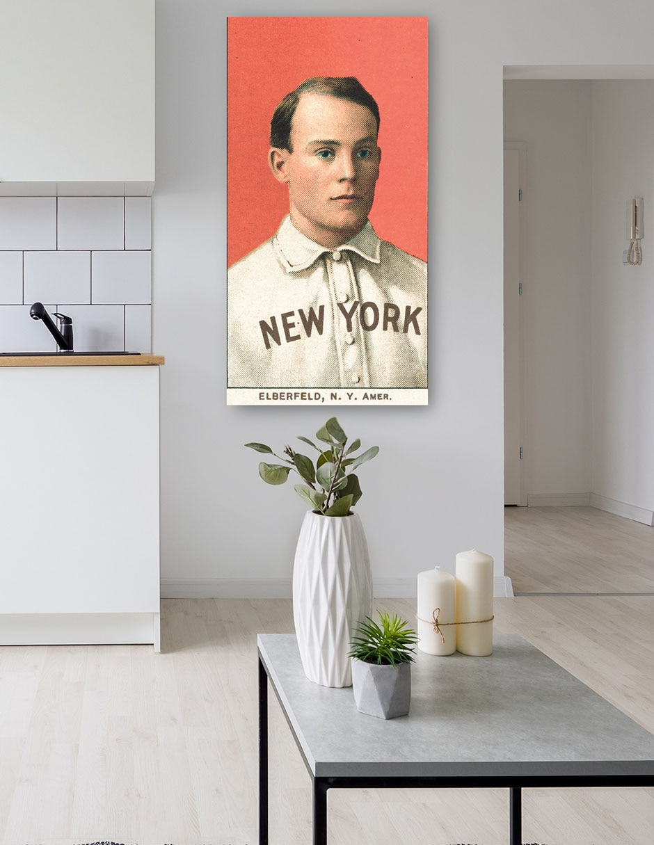 Cuadro decorativo Kid Elberfeld, New York Highlanders, Retrato De Tarjeta De Béisbol - Impresión En Lienzo técnica mixta Deportes 5